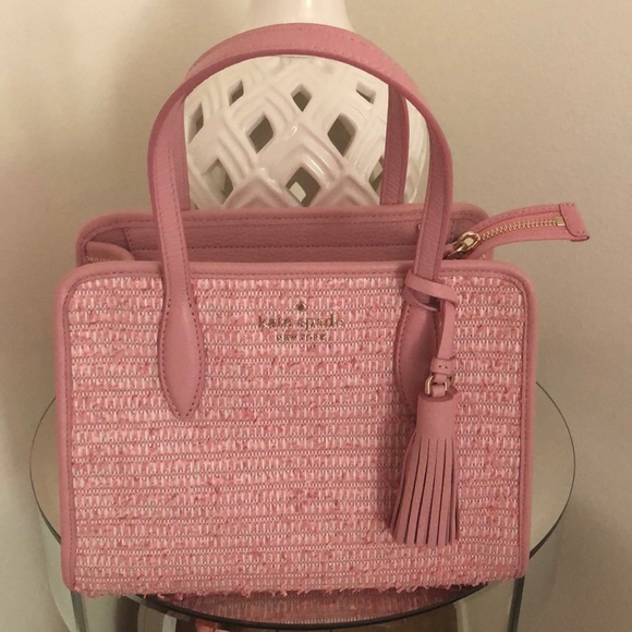 pink tweed handbag